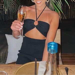 Shop Starlow Black cut out maxi sexy dress